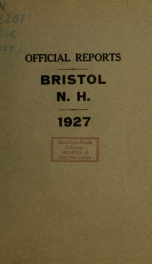 Annual reports for the Town of Bristol, New Hampshire 1927_cover