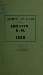 Annual reports for the Town of Bristol, New Hampshire 1925_cover