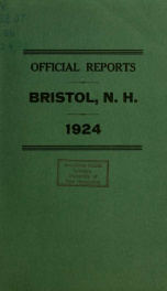 Annual reports for the Town of Bristol, New Hampshire 1924_cover