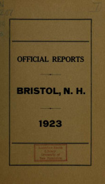 Annual reports for the Town of Bristol, New Hampshire 1923_cover