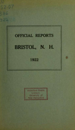 Annual reports for the Town of Bristol, New Hampshire 1922_cover