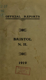 Annual reports for the Town of Bristol, New Hampshire 1919_cover