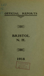 Annual reports for the Town of Bristol, New Hampshire 1918_cover