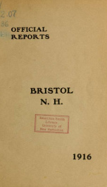 Annual reports for the Town of Bristol, New Hampshire 1916_cover