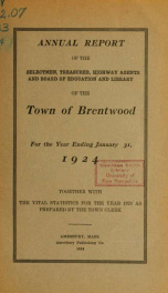 Annual reports of the Town of Brentwood, New Hampshire 1924_cover