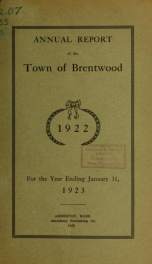 Annual reports of the Town of Brentwood, New Hampshire 1923_cover