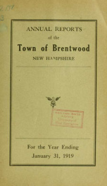 Annual reports of the Town of Brentwood, New Hampshire 1919_cover