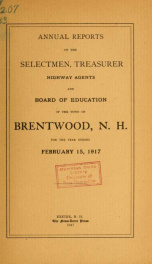 Annual reports of the Town of Brentwood, New Hampshire 1917_cover