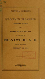 Annual reports of the Town of Brentwood, New Hampshire 1915_cover