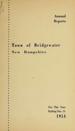 Annual reports, Town of Bridgewater, New Hampshire 1954_cover