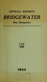 Annual reports, Town of Bridgewater, New Hampshire 1944_cover