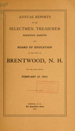 Annual reports of the Town of Brentwood, New Hampshire 1912_cover