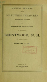 Annual reports of the Town of Brentwood, New Hampshire 1911_cover