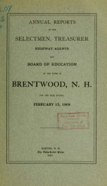 Annual reports of the Town of Brentwood, New Hampshire 1909_cover