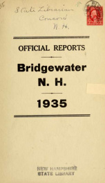 Annual reports, Town of Bridgewater, New Hampshire 1935_cover