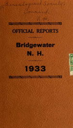 Annual reports, Town of Bridgewater, New Hampshire 1933_cover