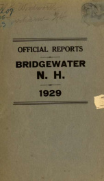Annual reports, Town of Bridgewater, New Hampshire 1929_cover