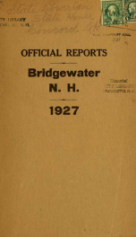 Annual reports, Town of Bridgewater, New Hampshire 1927_cover