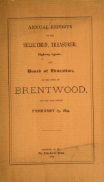 Annual reports of the Town of Brentwood, New Hampshire 1894_cover