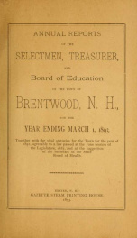 Annual reports of the Town of Brentwood, New Hampshire 1893_cover