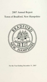 Annual report Town of Bradford, New Hampshire 2007_cover