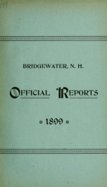 Annual reports, Town of Bridgewater, New Hampshire 1899_cover