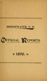 Annual reports, Town of Bridgewater, New Hampshire 1896_cover