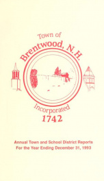 Annual reports of the Town of Brentwood, New Hampshire 1993_cover