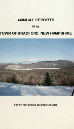 Annual report Town of Bradford, New Hampshire 2003_cover