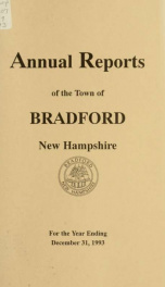 Annual report Town of Bradford, New Hampshire 1993_cover