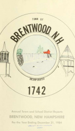 Annual reports of the Town of Brentwood, New Hampshire 1984_cover