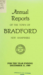 Annual report Town of Bradford, New Hampshire 1989_cover