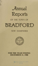 Annual report Town of Bradford, New Hampshire 1988_cover