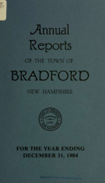 Annual report Town of Bradford, New Hampshire 1984_cover