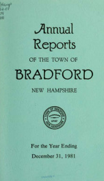 Annual report Town of Bradford, New Hampshire 1981_cover