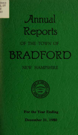 Annual report Town of Bradford, New Hampshire 1980_cover