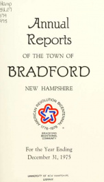 Annual report Town of Bradford, New Hampshire 1975_cover