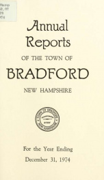 Annual report Town of Bradford, New Hampshire 1974_cover