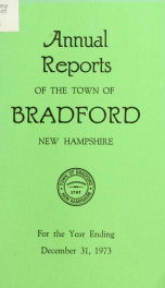 Annual report Town of Bradford, New Hampshire 1973_cover