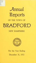 Annual report Town of Bradford, New Hampshire 1972_cover