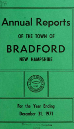 Annual report Town of Bradford, New Hampshire 1971_cover