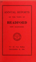 Annual report Town of Bradford, New Hampshire 1970_cover