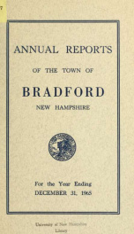 Annual report Town of Bradford, New Hampshire 1965_cover