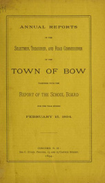 Annual report of the Town of Bow, New Hampshire 1894_cover