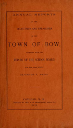 Annual report of the Town of Bow, New Hampshire 1892_cover