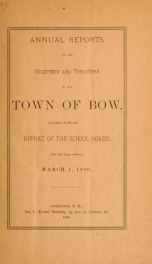 Annual report of the Town of Bow, New Hampshire 1890_cover