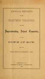 Annual report of the Town of Bow, New Hampshire 1888_cover