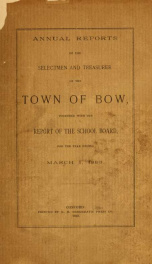 Annual report of the Town of Bow, New Hampshire 1893_cover