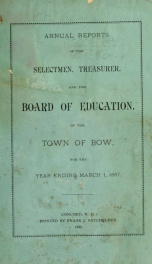 Annual report of the Town of Bow, New Hampshire 1887_cover