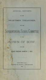 Annual report of the Town of Bow, New Hampshire 1883_cover